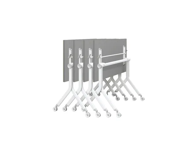 Opklapbare tafel Rocada Elva 140x70cm verrijdbaar wit/grijs