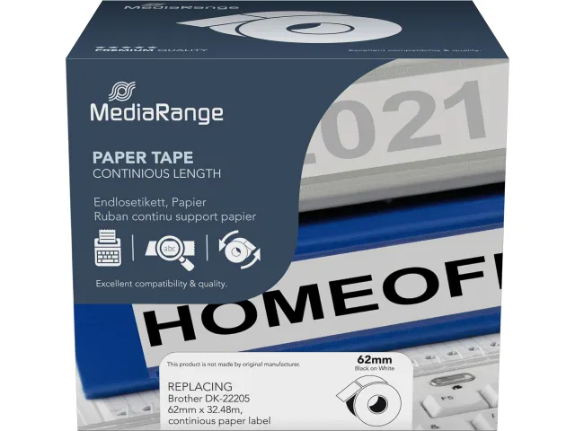 Brother DK-22205 doorlopend etiket zwart op wit 62mmx30m