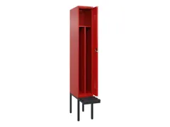 locker met bank,voor scheiding van kleding,HxBxD 2120x300x815mm,1vak