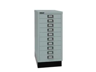 kantoor-ladekast HxBxD 670x279x380mm 10 laden romp zilverkleurig staal - 2