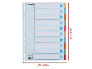 Tabbladen Esselte Premium A4 10-delig karton 23-rings assorti - 3