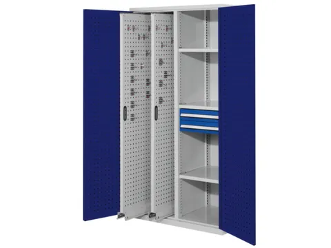 Verticale Uitschuifkast Blauw 1950x1000x600mm 2 Uitschuifb. Legborden