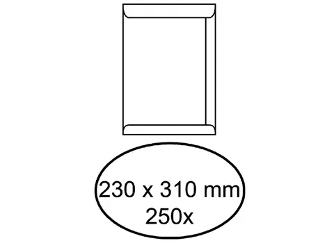 Envelop akte 230x310mm zelfklevend 100gr wit 250stuks