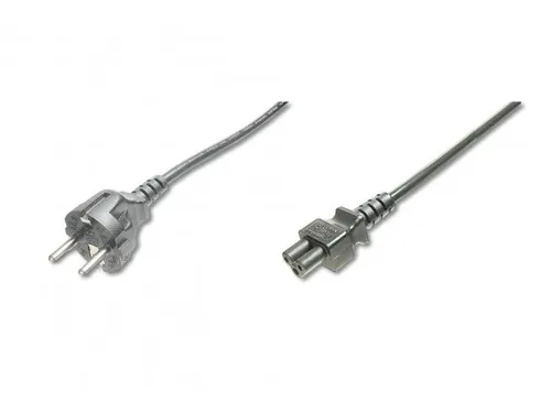 Stroomkabel CEE 7/7 naar C5 0,75m 0,75 mm² zwart H05VV-F3G