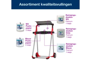 Tork 652008 W1 Performance mobiele Vloerstandaard Grijs/Rood - 7