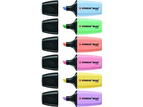 Markeerstift STABILO BOSS mini pastel assorti 6 stuks