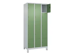 lockerkast,HxBxD 1950x900x500mm,3x5vakken,vak B 300mm,cil.-slot,voeten