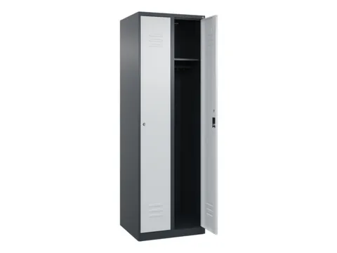 locker,HxBxD 1850x600x500mm,2vak,vak B 300mm,cil.-slot,staand op vloer
