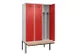 locker met bank,voor scheiding van kleding,HxBxD 2120x1200x815mm,3vak