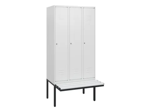 locker met bank,HxBxD 1950x900x815mm,3vak,vak B 300mm,cil.-slot