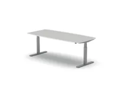 Elektrisch ihv Vergadertafel Vatvorm 2000x800mm Alu +Lichtgrijs Blad
