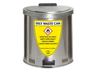afvalbak voor poetsdoeken,RVS,50l,HxBxD 540x495x505mm,m. pedaal - 1