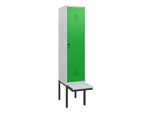 locker met bank,HxBxD 1950x400x815mm,1vak,vak B 400mm,draaigrendel
