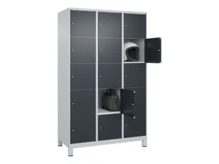 lockerkast,HxBxD 1950x1200x500mm,3x5vakken,vak B 400mm,cil.-slot - 1