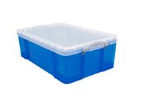 Opbergbox Really Useful 50 liter 710x440x230 mm transparant blauw