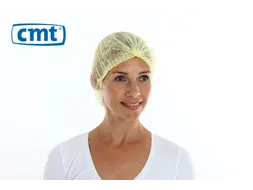 PP non woven haarnet Geel 49cm 'clip cap' maat M 10x100 Stuks