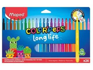 Viltstift Maped Color'Peps Long Life 2.0 set à 24 stuks assorti - 1