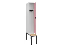 locker met bank,HxBxD 2120x300x815mm,1vak,vak B 300mm,cilinderslot