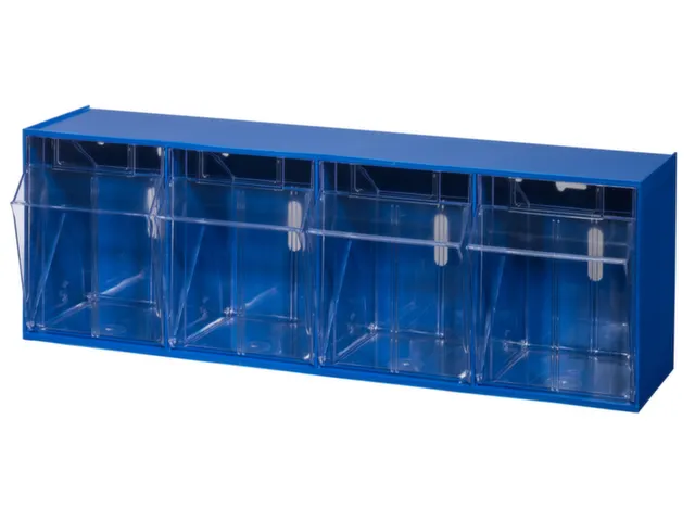 Assortimentsbak Hxbxd 210x600x172mm 4bakken Polystyreen Blauw