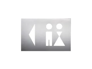 wandbord,wc dames/heren,pijl links,RVS,zelfklevend,HxB 160x235mm - 1