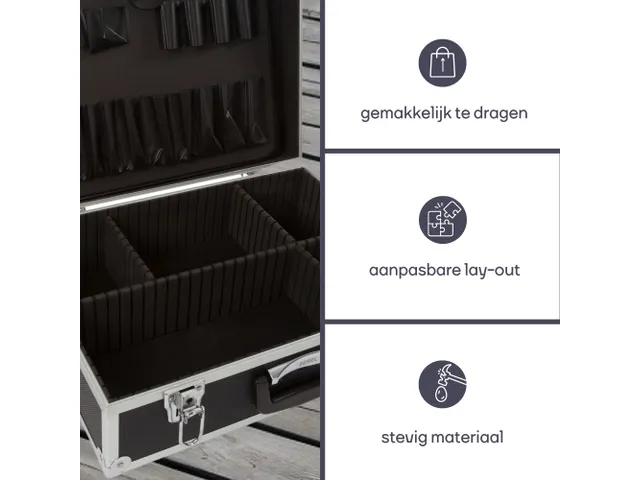Valise à outils avec bords en aluminium 455x330x152mm 22,8 litres