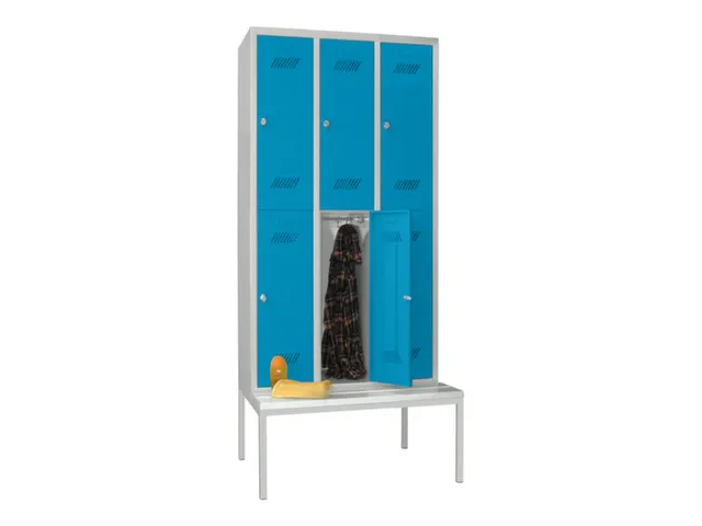 banklocker,dubbeldeks,HxBxD 2150x900x800mm,RAL7035,front RAL5012
