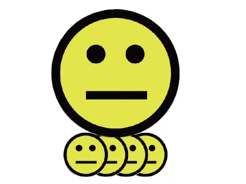 Magneet smiley 75mm emotie neutraal geel 5 stuks