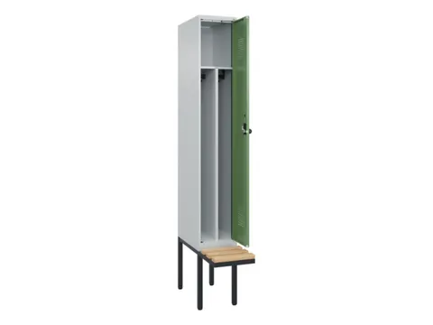 locker met bank,voor scheiding van kleding,HxBxD 2120x300x815mm,1vak