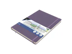 Schetsboek Kangaro A4 heather purple PU HC 80 vel 140gr roomwit met el