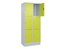 lockerkast,HxBxD 1950x800x500mm,2x3vakken,vak B 400mm,cil.-slot,sokkel