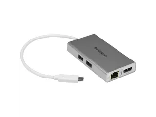 Usb-C Multiport Laptop Adapter 4K Hdmi - Gbe - Usb 3.0 - Zilver & Wit - 1
