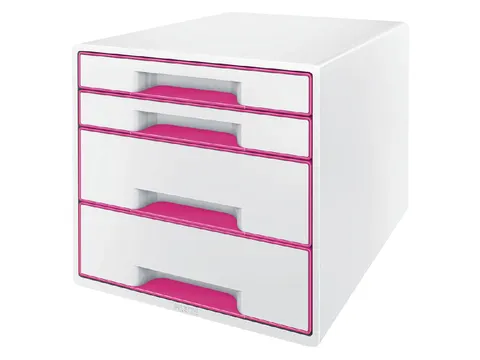 Ladenblok Leitz WOW Cube 4 laden wit/roze