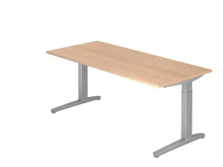 In hoogte verstelbaar bureau,HxBxD 680-850x1800x800mm,blad eiken - 1