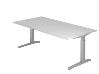 In hoogte verstelbaar bureau,HxBxD 680-850x2000x1000mm,blad grijs - 1