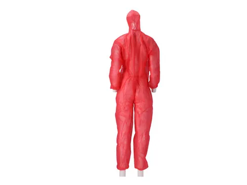 CMT Coverall met ritssluiting Non Woven PP Rood Maat XXL doos 50 stuks