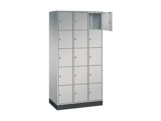 lockerkast,HxBxD 1950x920x500mm,3x5vakken,cil.-slot,sokkel - 1