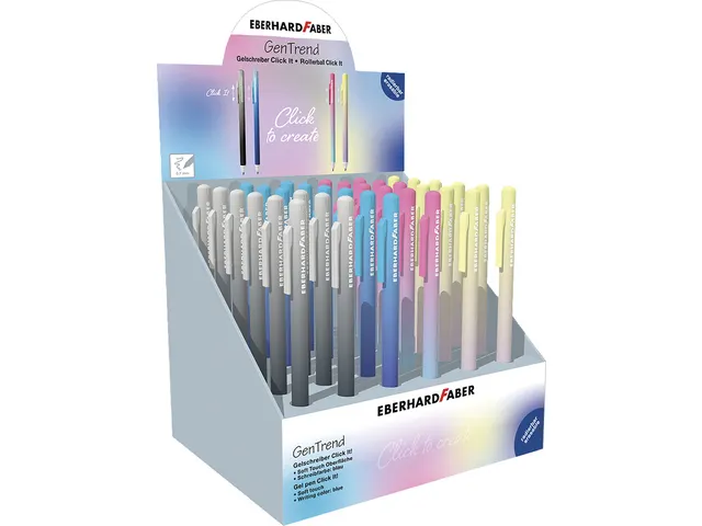 Gelpen Eberhard Faber Click-it display 36 stuks assorti