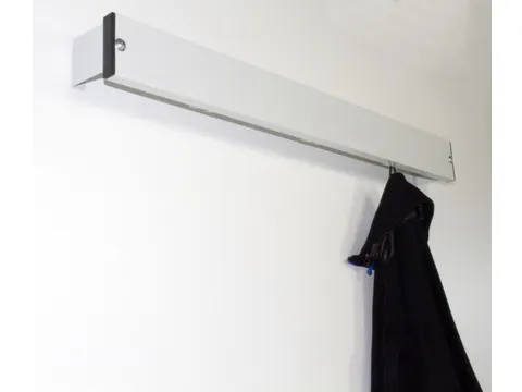 wandkapstok,HxL 100x1015mm,3jashaken,aluminium/roestvrij staal,RAL7035