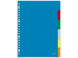 Tabblad Kangaro A4 blanco PP 120 micron assorti 23-gaats 6-delig