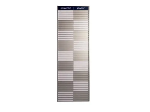 Menoor In-Uit bord 45 namen Aluminium Aanwezig/Afwezig Donkerblauw