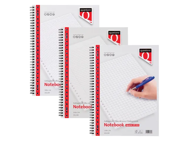 Collegeblok Quantore A4 ruit 5mm 23-gaats 100vel 70gr