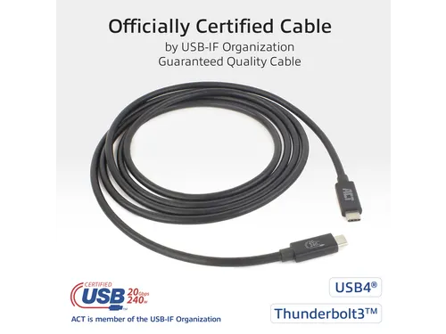 Kabel ACT USB-C 4.0 20Gbps Thunderbolt 3 2m
