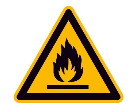 Waarschuwingsbord,Waarschuwing: Brandgevaarlijke Stoffen,Sticker,Folie