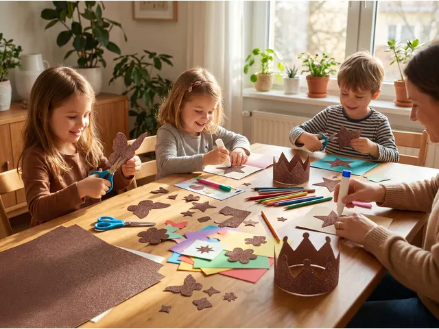 Carton pailletté Kangaro 50x70cm marron rustique 10 feuilles