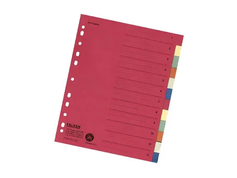 Tabblad recycled karton A4+ 12tabs