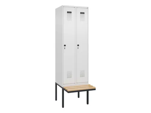 locker met bank,voor scheiding van kleding,HxBxD 2120x600x815mm,2vak