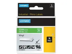 RHINO vinyltape 12 mm, wit op groen 1805414