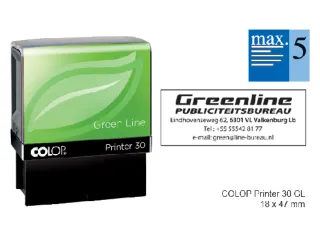 Tekststempel Colop 30 Green Line+Bon 5Regels 18X47Mm blauw - 1