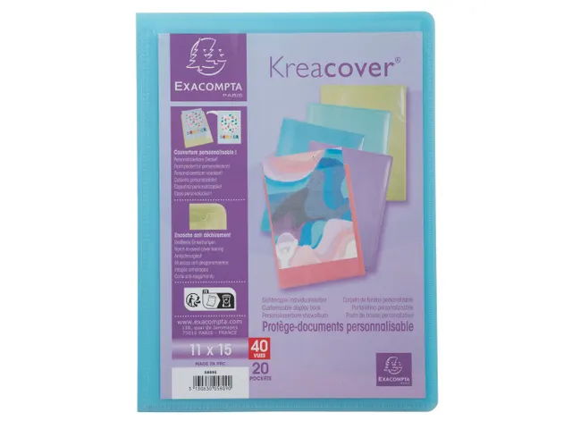 Protège-documents 11x15cm Polypropylène Kreacover Pastel 20 pochette