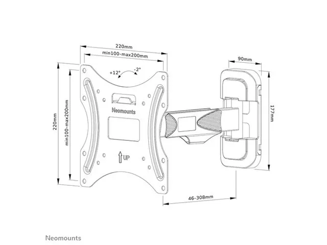 Wandsteun Full Motion 32-55 Inch Zwart WL40-540BL12